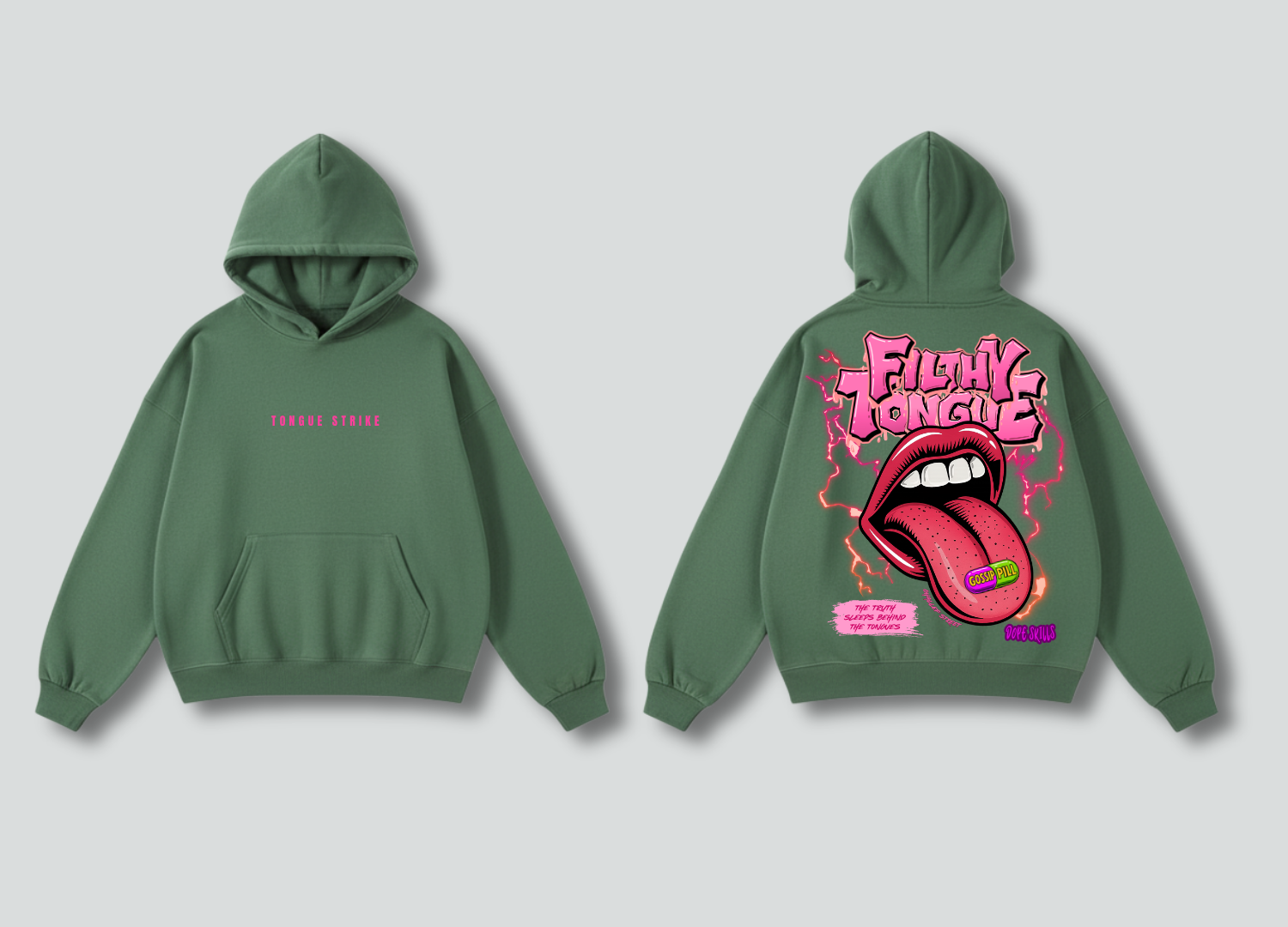 FILTHY TONGUE Oversized Hoodie – Streetwear Edition